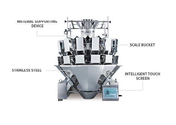 High Precise 14 Head Multihead Weigher Machine For Snack Granular Food