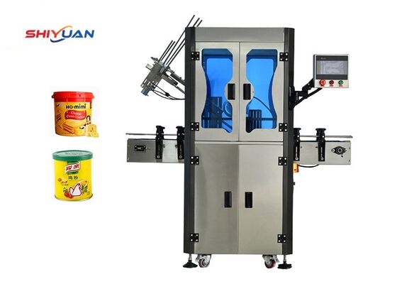 Buy Automated Bottle Filling Machine 400W 1800mm Round Tin Can Lid Pressing Machine online manufacture